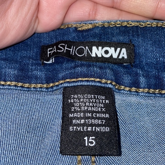Fashionova High Waisted Skinny Jeans - Blue - Size 15 - Picture 8 of 9